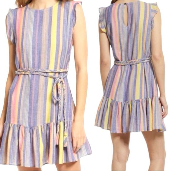 NWT Marine Layer Laney Mini Dress in Blue Variegated Stripe Retail $125 Size XS - Picture 6 of 6